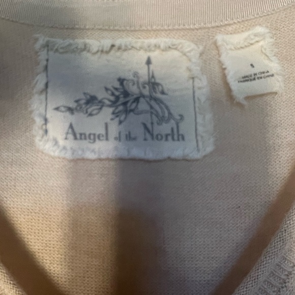 Anthropologie- Angel of the North Sweater with lace overlay at bottom - Small - Picture 4 of 6